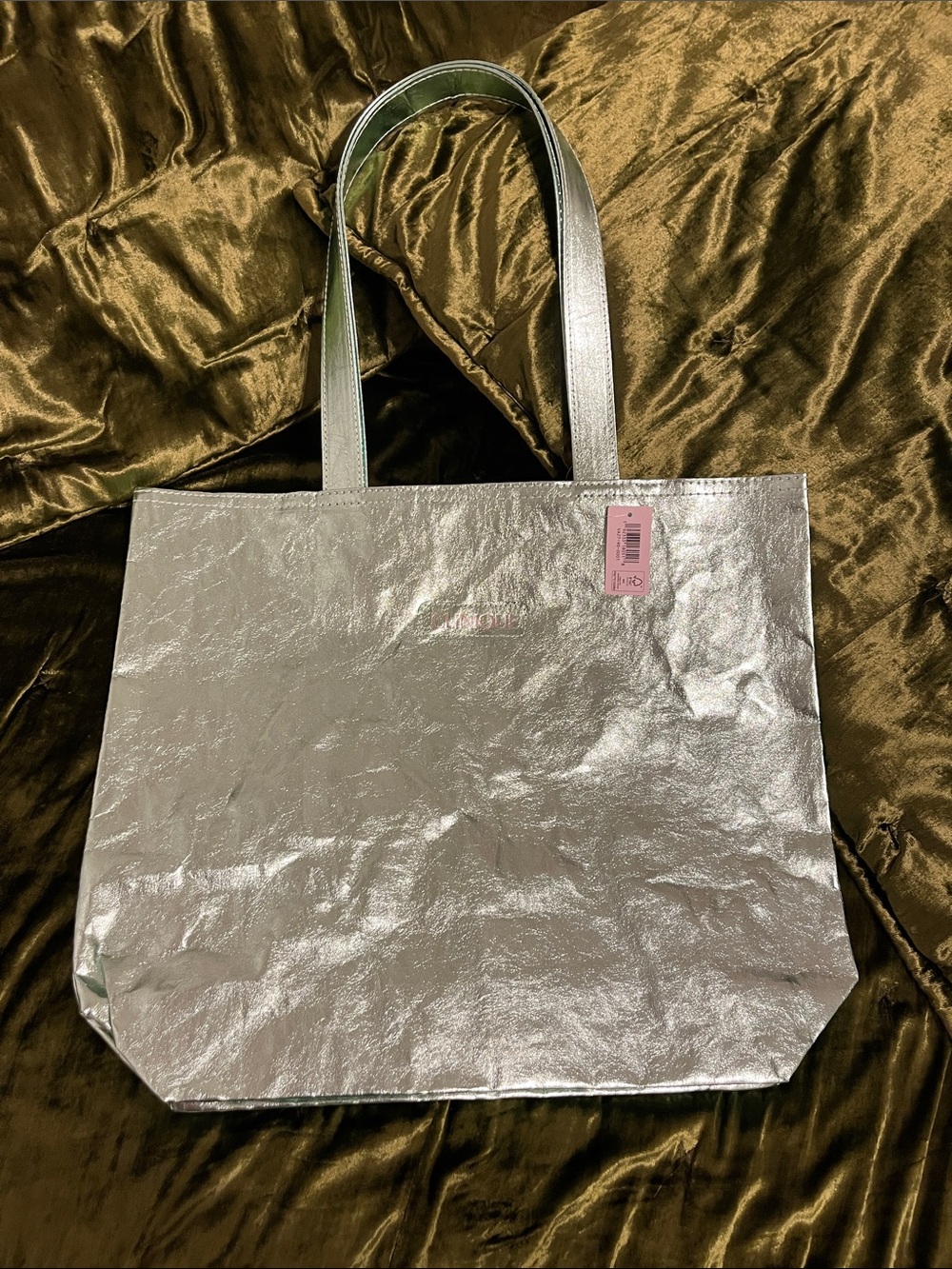Clinique Mint Green Metallic Tote